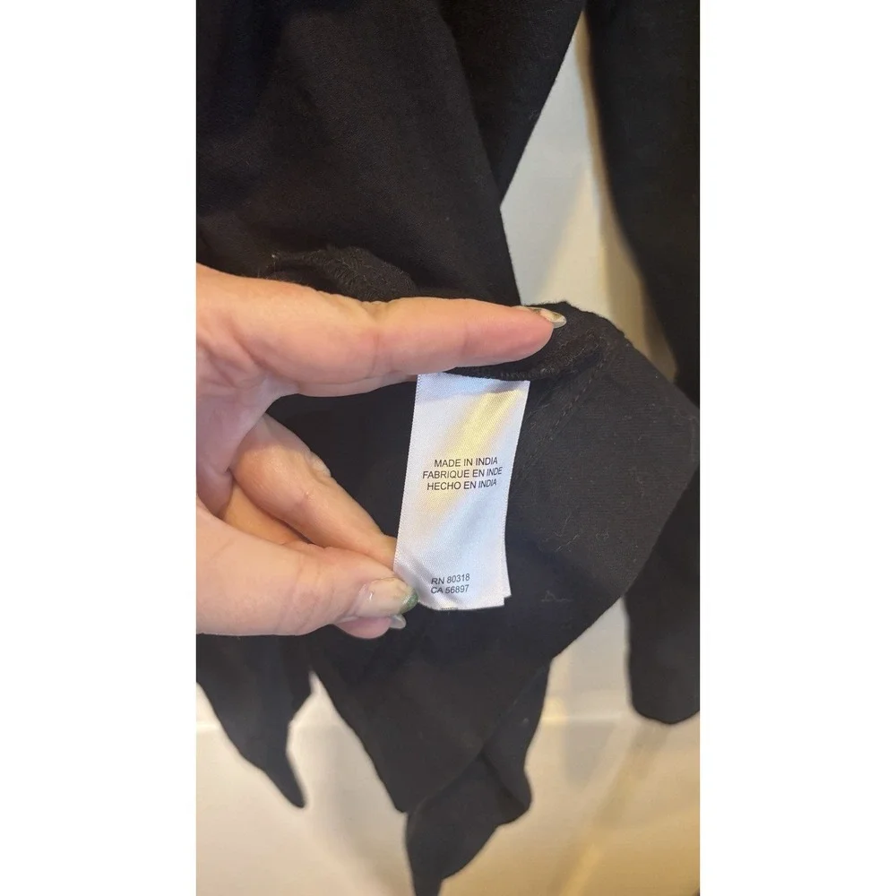 Lucky Brand Women Medium Black Cotton Single Button Blazer‎ Jacket Staple Piece